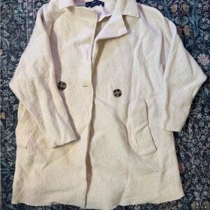 Zara Cream Wool Trench Coat for Women